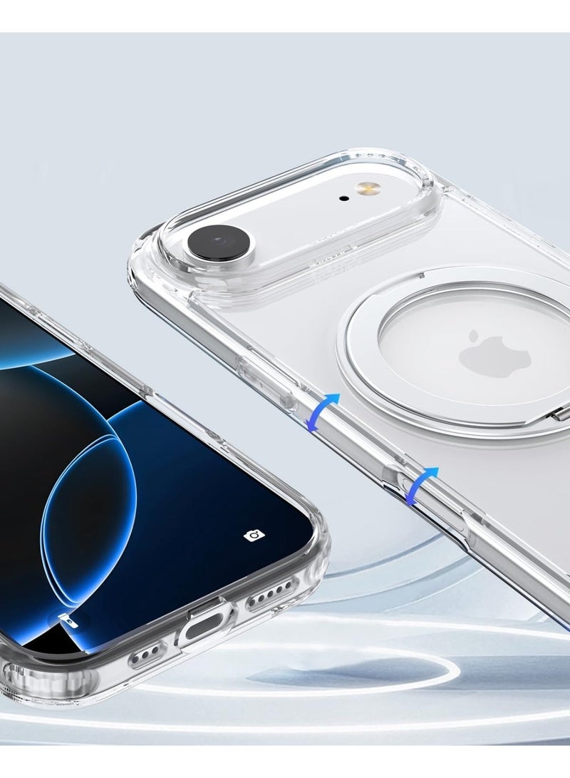 RAPTIC Air Stand for iPhone Air Case [MagSafe] Cover 360 Rotatable Ring Kickstand [13 Feet Drop tested] Mil Grade - Clear - Image 5